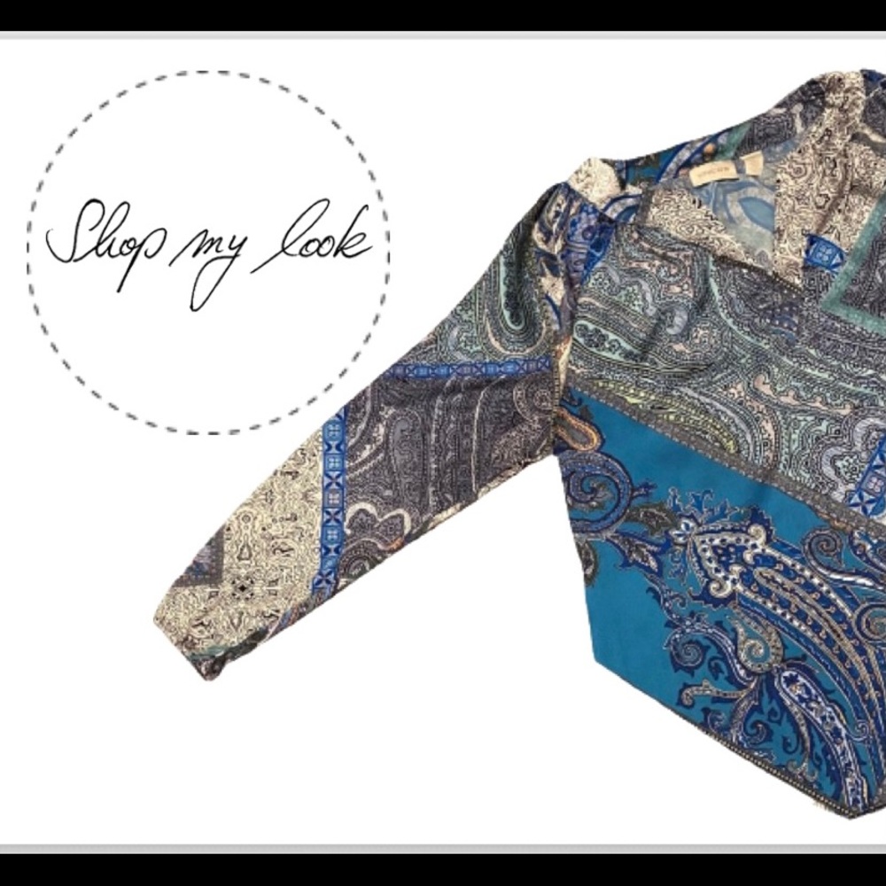 Chico’s Polyester Sz. 1x Blue Printed Shirt